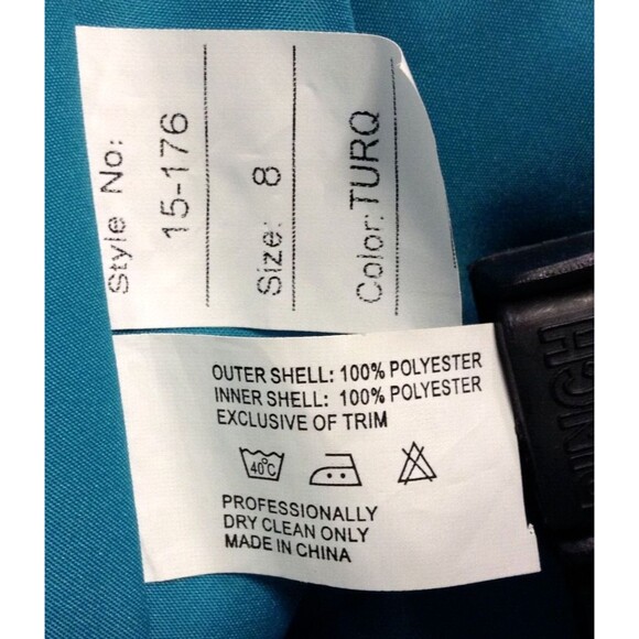 Vtg Ball Gown Dress 8 Turquoise Beaded Sequin Maxi Regency Prom Formal Princess - Picture 15 of 16